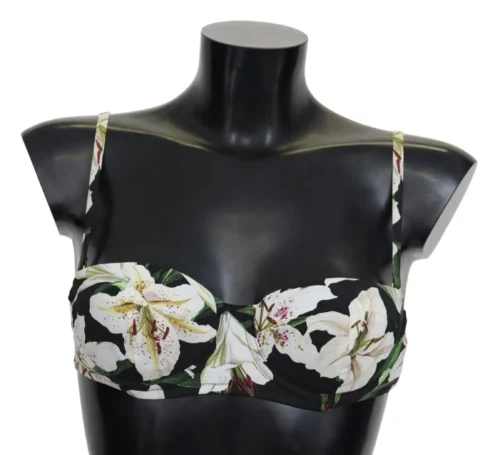 Dolce & Gabbana Women's Elegant Floral Print Bikini Top