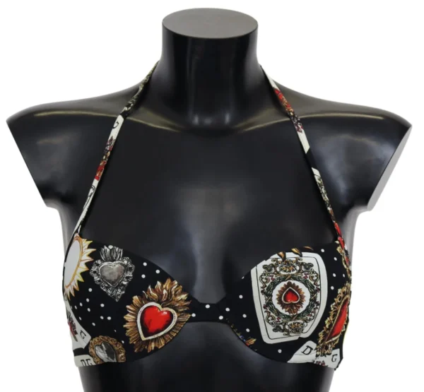 Dolce & Gabbana Women's Chic Card Deck Print Bikini Top