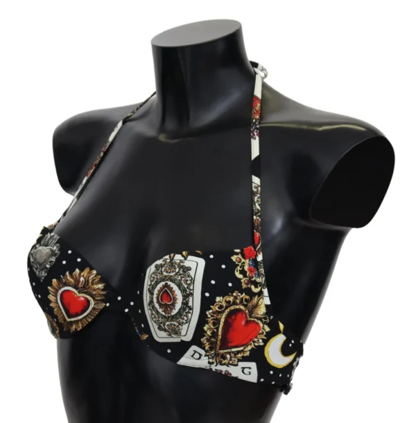 Dolce & Gabbana Women's Chic Card Deck Print Bikini Top