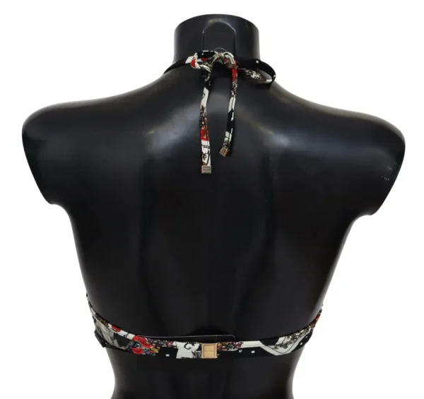 Dolce & Gabbana Women's Chic Card Deck Print Bikini Top