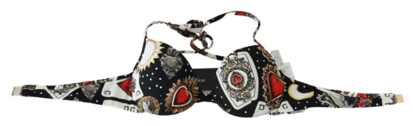 Dolce & Gabbana Women's Chic Card Deck Print Bikini Top