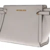 Michael Kors Women's Chic White Leather CASSIE Shoulder Bag