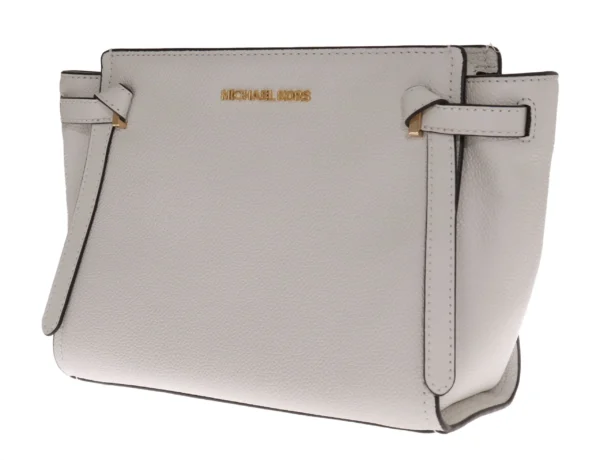 Michael Kors Women's Chic White Leather CASSIE Shoulder Bag