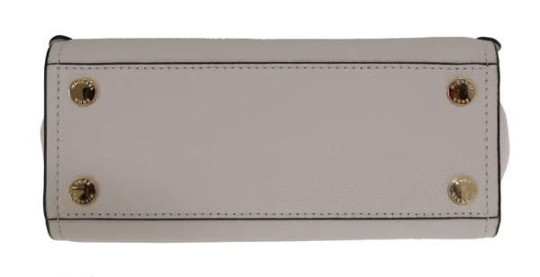 Michael Kors Women's Chic White Leather CASSIE Shoulder Bag