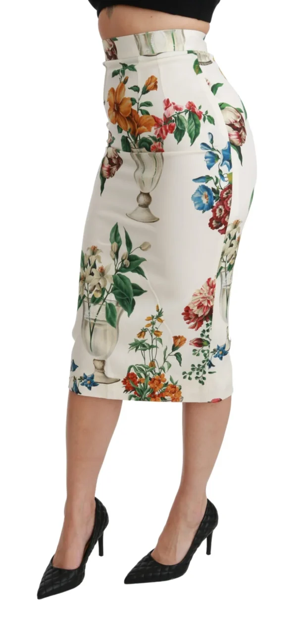 Dolce & Gabbana Women's Elegant Floral Midi Silk Skirt