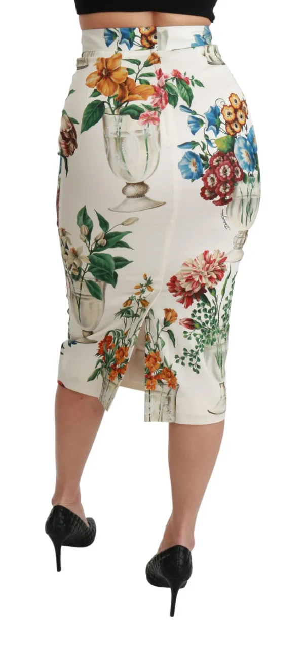 Dolce & Gabbana Women's Elegant Floral Midi Silk Skirt