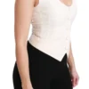Dolce & Gabbana Women's Elegant White Sleeveless Wool-Silk Blend Vest