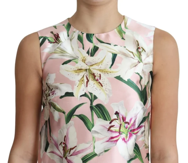 Dolce & Gabbana Women's Floral A-Line Mini Silk Dress in Pink