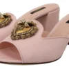 Dolce & Gabbana Women's Elegant Pink Silk Slide Sandals