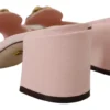Dolce & Gabbana Women's Elegant Pink Silk Slide Sandals