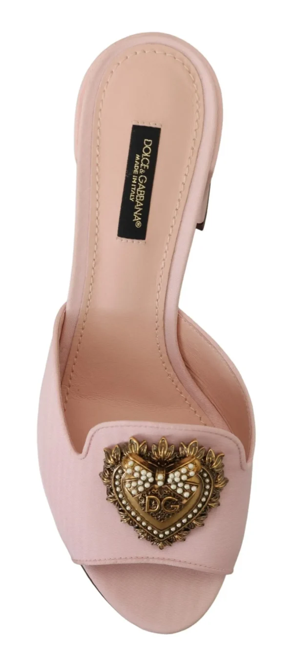 Dolce & Gabbana Women's Elegant Pink Silk Slide Sandals