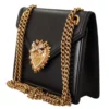 Dolce & Gabbana Women's Elegant Black Leather Devotion Shoulder Bag
