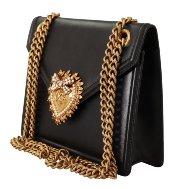Dolce & Gabbana Women's Elegant Black Leather Devotion Shoulder Bag