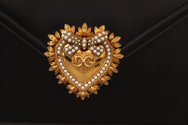 Dolce & Gabbana Women's Elegant Black Leather Devotion Shoulder Bag
