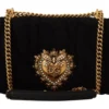 Dolce & Gabbana Women's Sumptuous Black Wool-Cashmere Shoulder Bag
