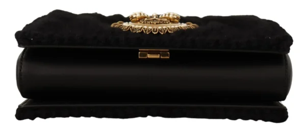 Dolce & Gabbana Women's Sumptuous Black Wool-Cashmere Shoulder Bag