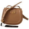 Dolce & Gabbana Women's Elegant Beige Leather Shoulder Bag with Gold Detailing