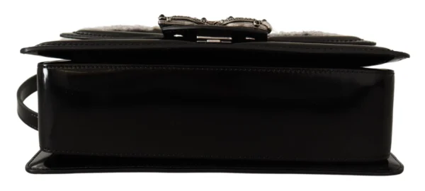 Dolce & Gabbana Women's Black Leather Medium AMORE Hand Shoulder Strap Bag