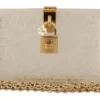 Dolce & Gabbana Women's Chic White Box Clutch with Detachable Gold Chain