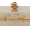 Dolce & Gabbana Women's Chic White Box Clutch with Detachable Gold Chain