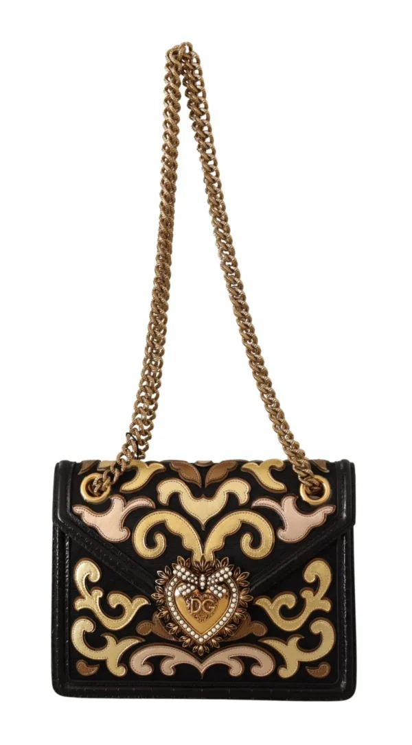 Dolce & Gabbana Women's Chic Devotion Gold & Black Shoulder Bag