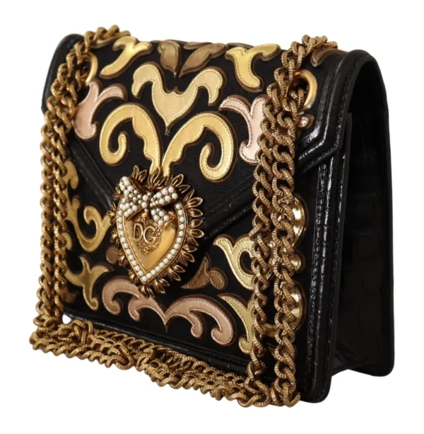 Dolce & Gabbana Women's Chic Devotion Gold & Black Shoulder Bag