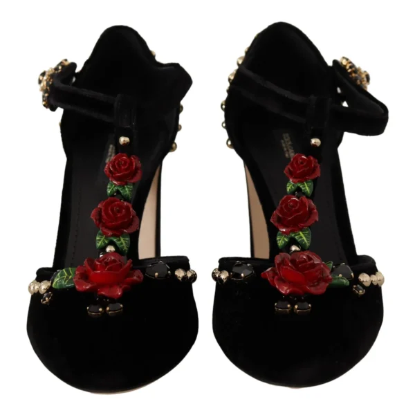 Dolce & Gabbana Women's Elegant Embellished T-Strap Heels Sandals