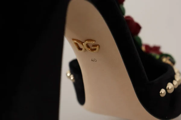 Dolce & Gabbana Women's Elegant Embellished T-Strap Heels Sandals