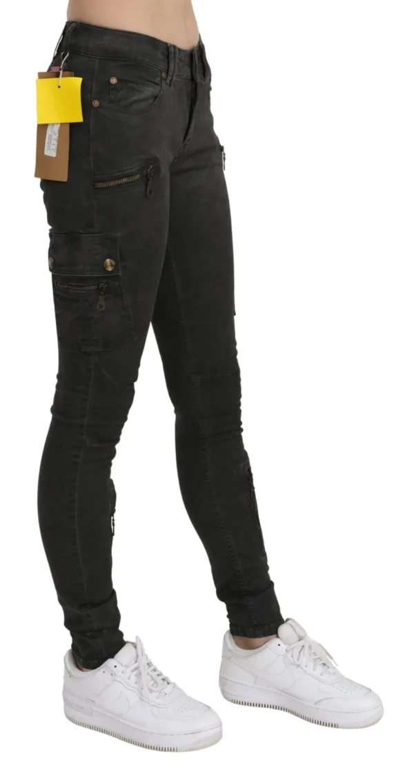 John Galliano Women's Chic Black Mid Waist Flared Jeans