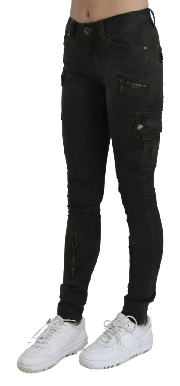 John Galliano Women's Chic Black Mid Waist Flared Jeans