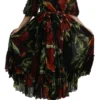 Dolce & Gabbana Women's Elegant Bell Sleeve Floral Maxi Dress