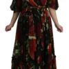 Dolce & Gabbana Women's Elegant Bell Sleeve Floral Maxi Dress