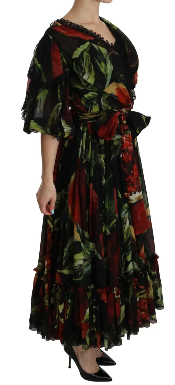 Dolce & Gabbana Women's Elegant Bell Sleeve Floral Maxi Dress