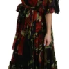 Dolce & Gabbana Women's Elegant Bell Sleeve Floral Maxi Dress