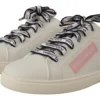 Dolce & Gabbana Women's Chic White & Pink Leather Sneakers
