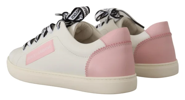 Dolce & Gabbana Women's Chic White & Pink Leather Sneakers