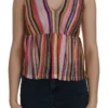 PINKO Women's Chic Sleeveless Deep Neck Backless Top