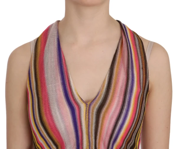 PINKO Women's Chic Sleeveless Deep Neck Backless Top