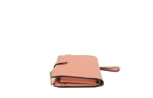 Michael Kors Women's Jet Set Travel Signature Leather Large Double Zip Wristlet Wallet Sherbert