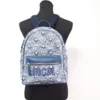 MCM Women's Stark Small Blue Vintage Jacquard Monogram Logo Fabric Backpack Bookbag