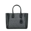 Michael Kors Women's Kali Medium Black Signature PVC Satchel handbag Purse Ipad Case