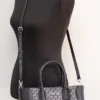 Michael Kors Women's Kali Medium Black Signature PVC Satchel handbag Purse Ipad Case
