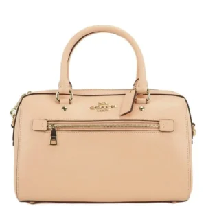 COACH Women's Alice Small Brown Black Crossgrain Leather Satchel Crossbody Bag