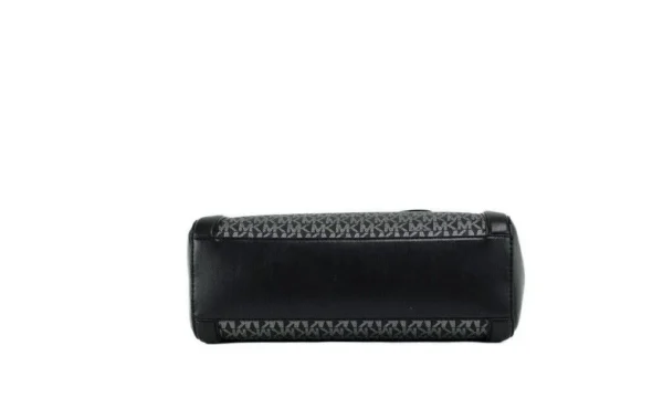 Michael Kors Women's Kali Medium Black Signature PVC Satchel handbag Purse Ipad Case