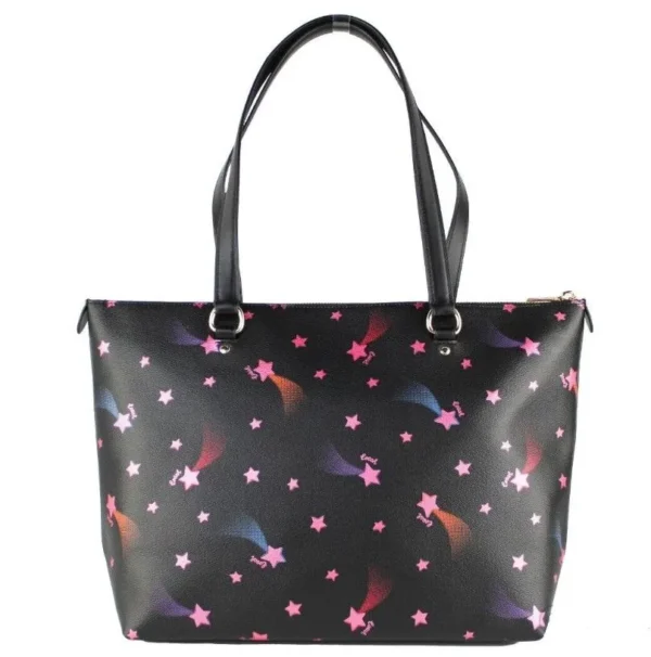 COACH Women's Disco Star Print Crossgrain Leather Gallery Shoulder Tote Handbag