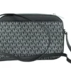 Michael Kors Women's Jet Set Large East West Black Silver PVC Zip Chain Crossbody Bag