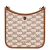 Michael Kors Women's Briley Small Luggage Signature Canvas Messenger Crossbody Handbag
