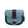 COACH Women's Snake Embossed Pebbled Leather Georgie Saddle Crossbody Handbag