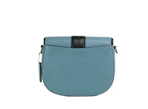 COACH Women's Snake Embossed Pebbled Leather Georgie Saddle Crossbody Handbag