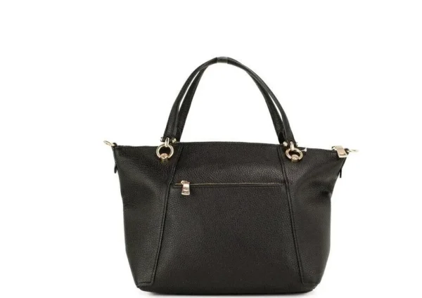 COACH Women's Kacey Black Pebbled Leather Top Zip Satchel Crossbody Handbag